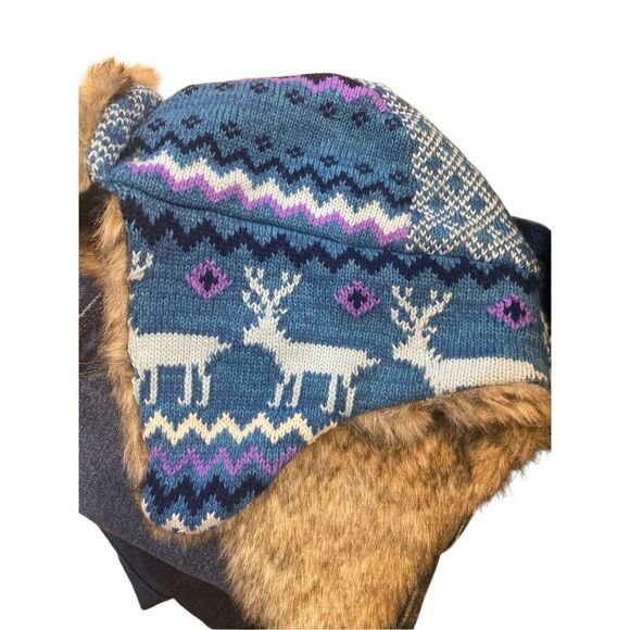 Arizona flapper hat fur winter warm one size blue - Picture 3 of 6